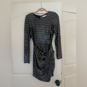 ASTR metallic long sleeve dress